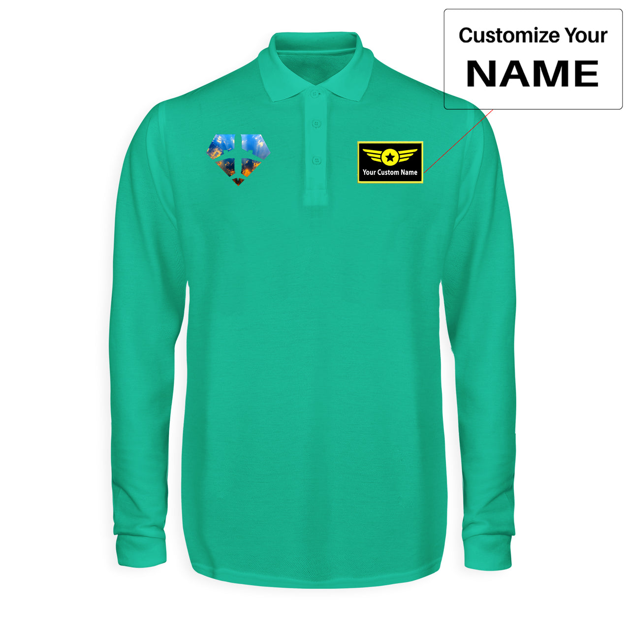 Supermen of The Skies (Sunrise) Designed Long Sleeve Polo T-Shirts