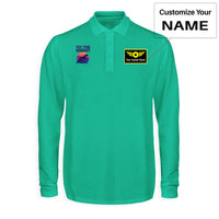 Thumbnail for Fly The Night Designed Long Sleeve Polo T-Shirts