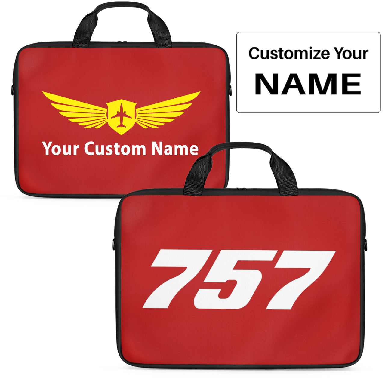 757 Flat Text Designed Laptop & Tablet Bags