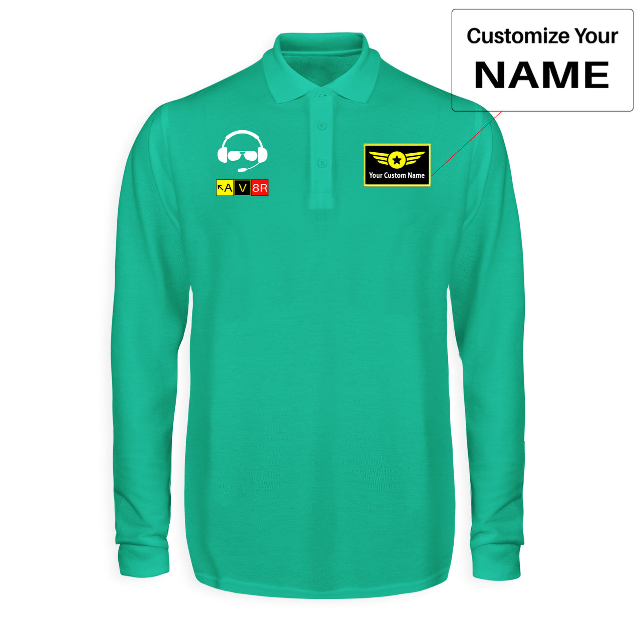 AV8R 2 Designed Long Sleeve Polo T-Shirts