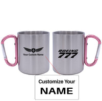 Thumbnail for Boeing 777 & Text Designed Stainless Steel Outdoors Mugs