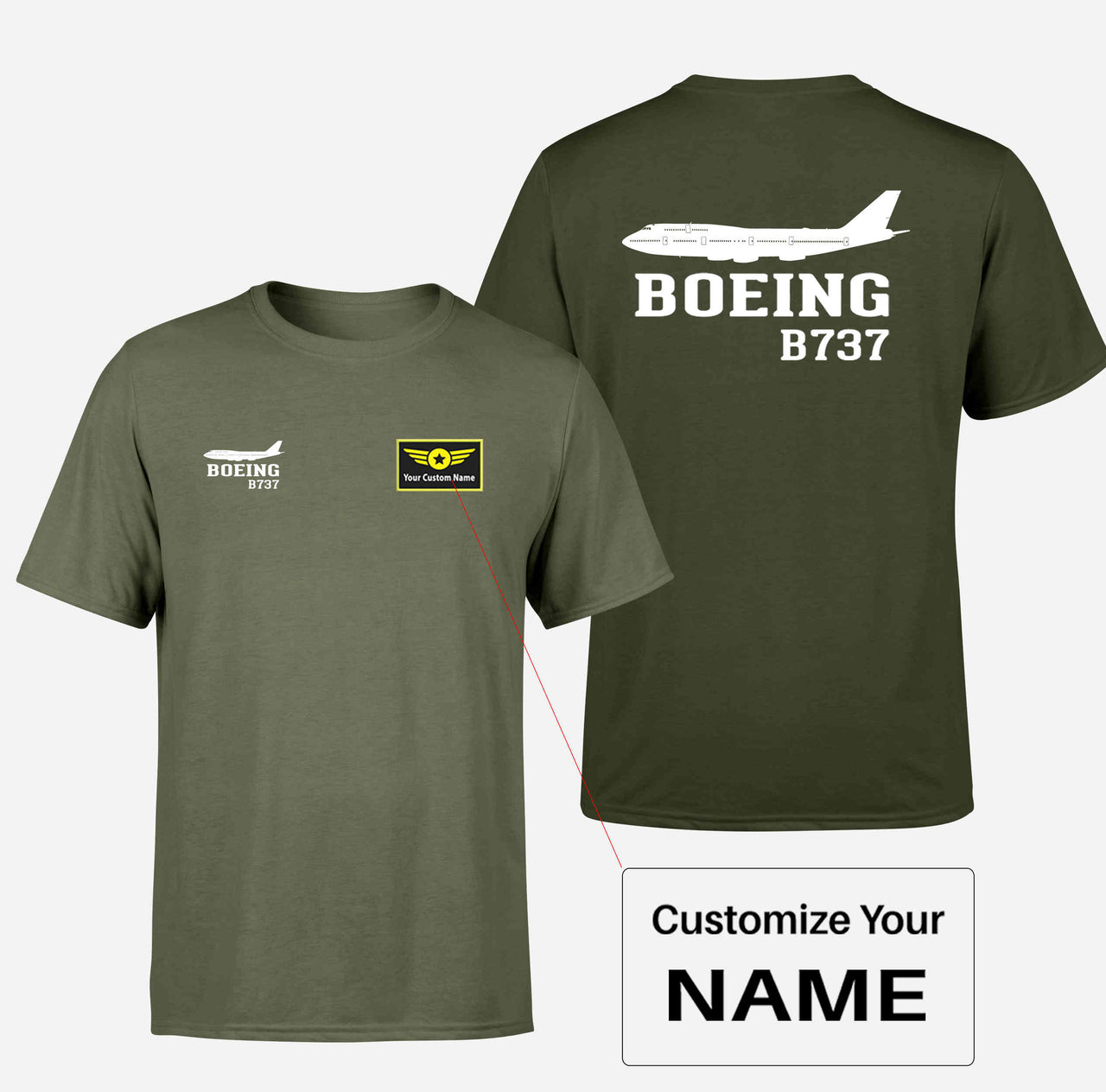 Boeing 737 Printed Designed Double-Side T-Shirts