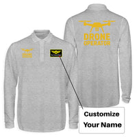 Thumbnail for Drone Operator Designed Long Sleeve Polo T-Shirts (Double-Side)