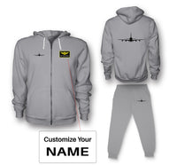 Thumbnail for Airbus A380 Silhouette Designed Zipped Hoodies & Sweatpants Set