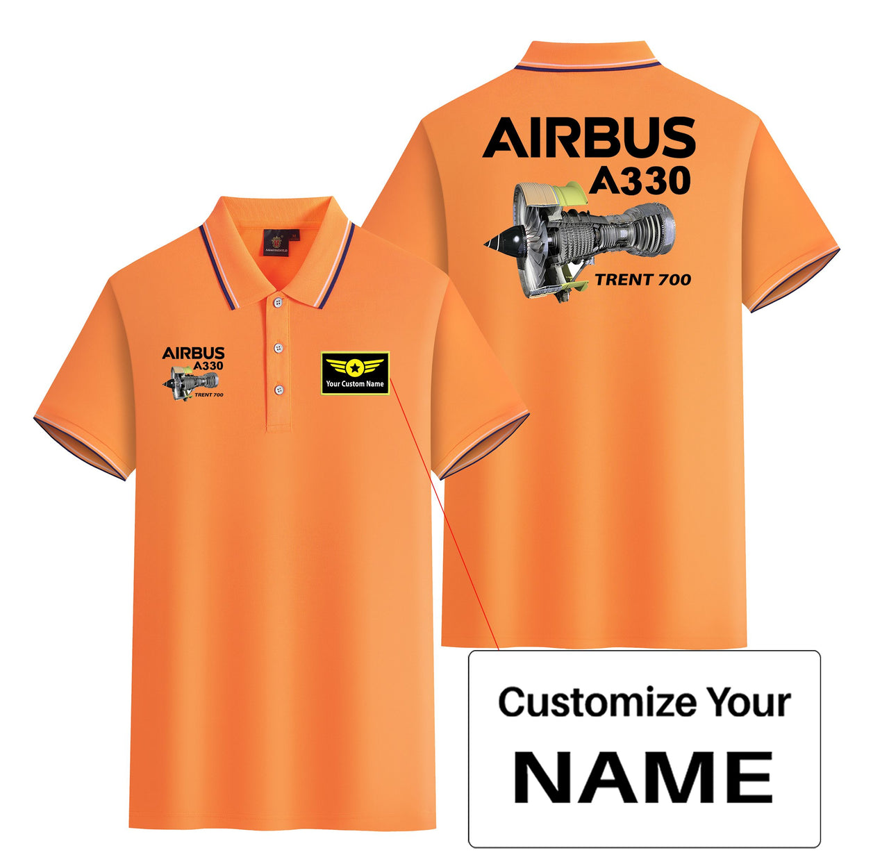 Airbus A330 & Trent 700 Engine Designed Stylish Polo T-Shirts (Double-Side)