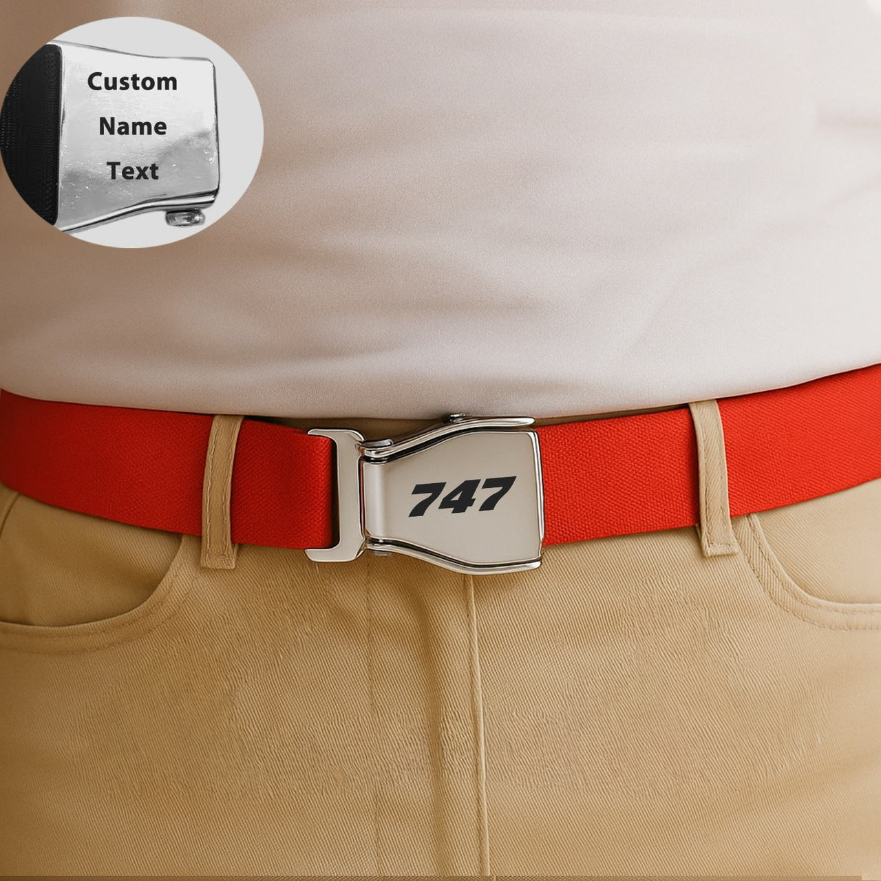 747 Flat Text Designed Fashion Airplane Seat Belts