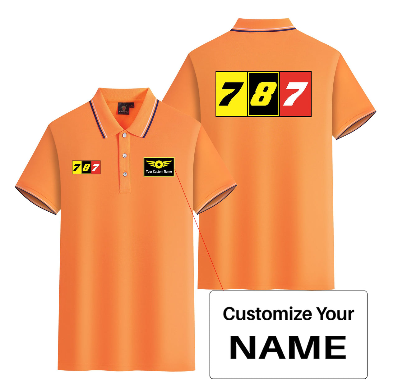 Flat Colourful 787 Designed Stylish Polo T-Shirts (Double-Side)