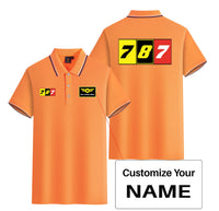 Thumbnail for Flat Colourful 787 Designed Stylish Polo T-Shirts (Double-Side)
