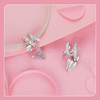 Thumbnail for 925 Silver Pink Paper Airplane Love Letter Bracelet
