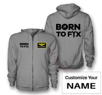 Thumbnail for Born To Fix Airplanes Designed Zipped Hoodies