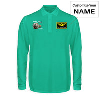 Thumbnail for Airbus A320 & V2500 Engine Designed Long Sleeve Polo T-Shirts