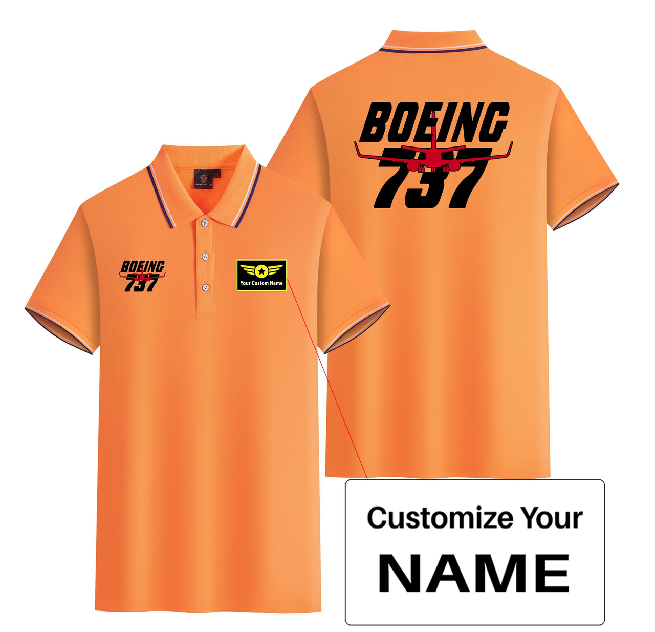 Amazing Boeing 737 Designed Stylish Polo T-Shirts (Double-Side)