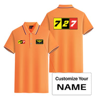 Thumbnail for Flat Colourful 727 Designed Stylish Polo T-Shirts (Double-Side)