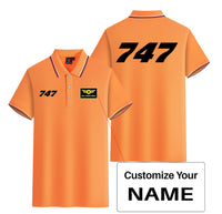Thumbnail for 747 Flat Text Designed Stylish Polo T-Shirts (Double-Side)
