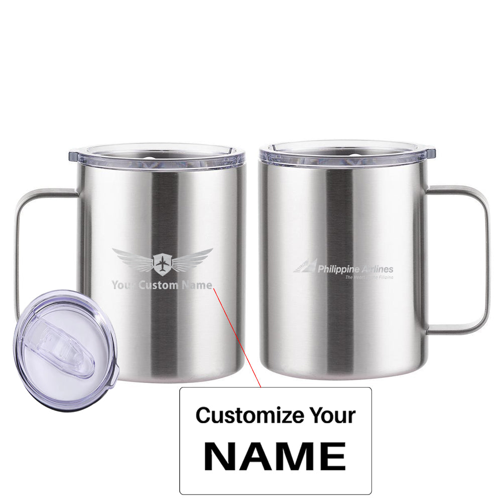 Philippine Airlines Designed Stainless Steel Laser Engraved Mugs