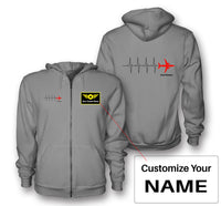 Thumbnail for Aviation Heartbeats Designed Zipped Hoodies