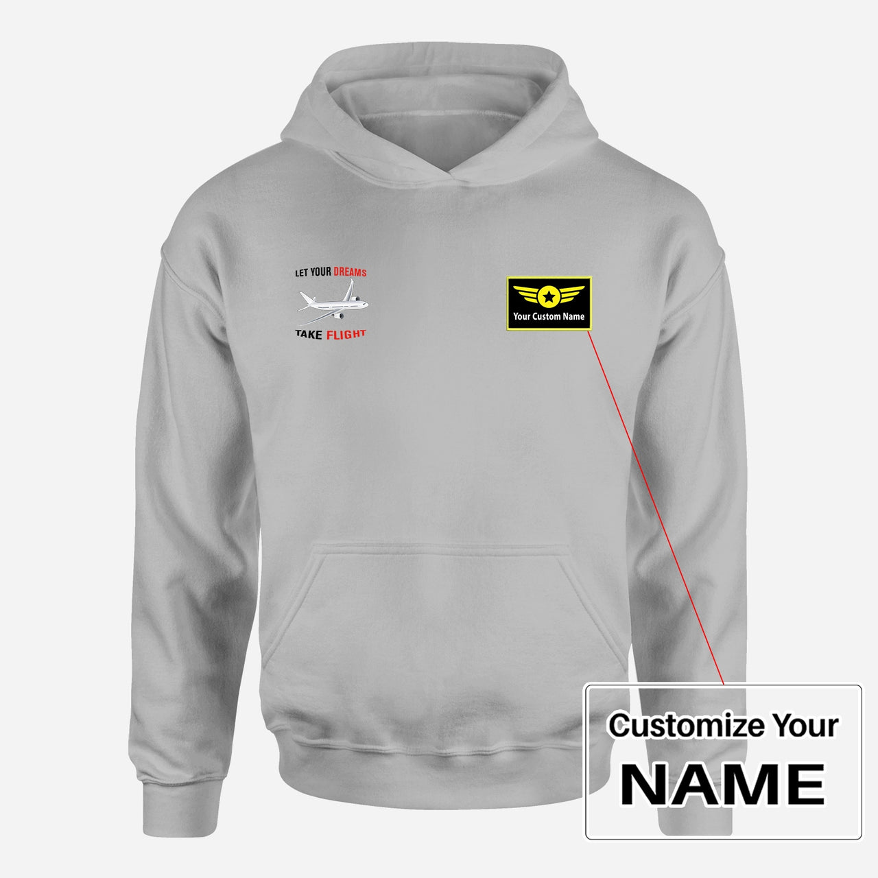 Let Your Dreams Take Flight Designed Hoodies