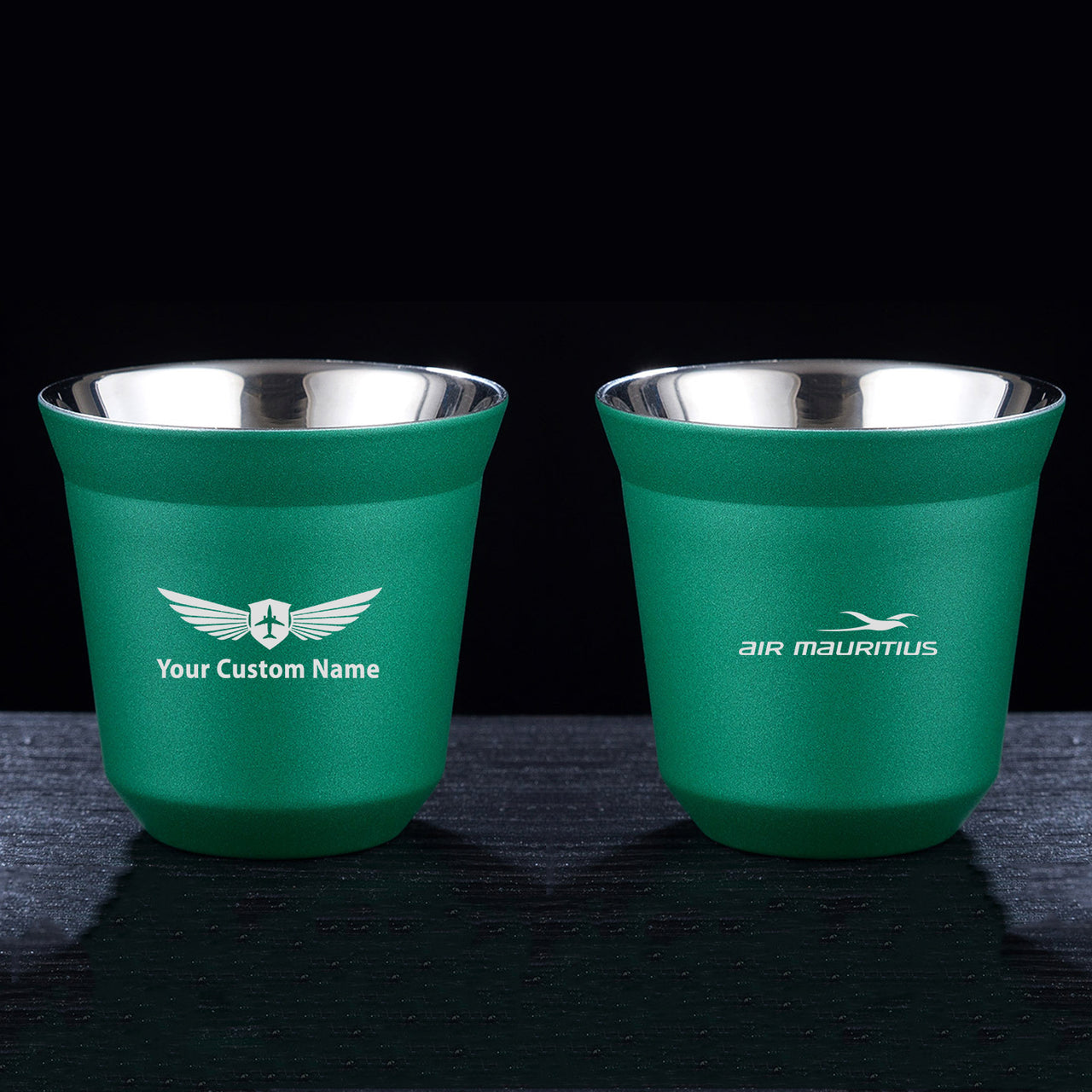 Air Mauritius Airlines Designed Double Wall Stainless Steel Coffee Mugs
