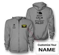 Thumbnail for Student Pilot (Helicopter) Designed Zipped Hoodies