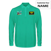 Thumbnail for Airbus A380 & GP7000 Engine Designed Long Sleeve Polo T-Shirts