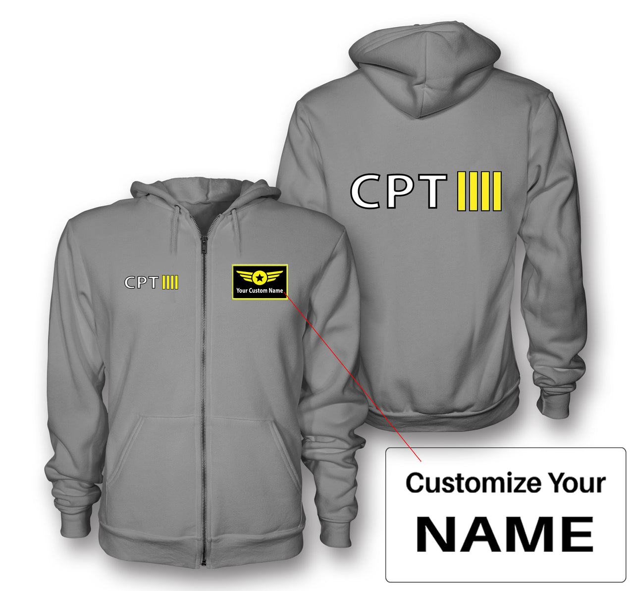 CPT & 4 Lines Designed Zipped Hoodies