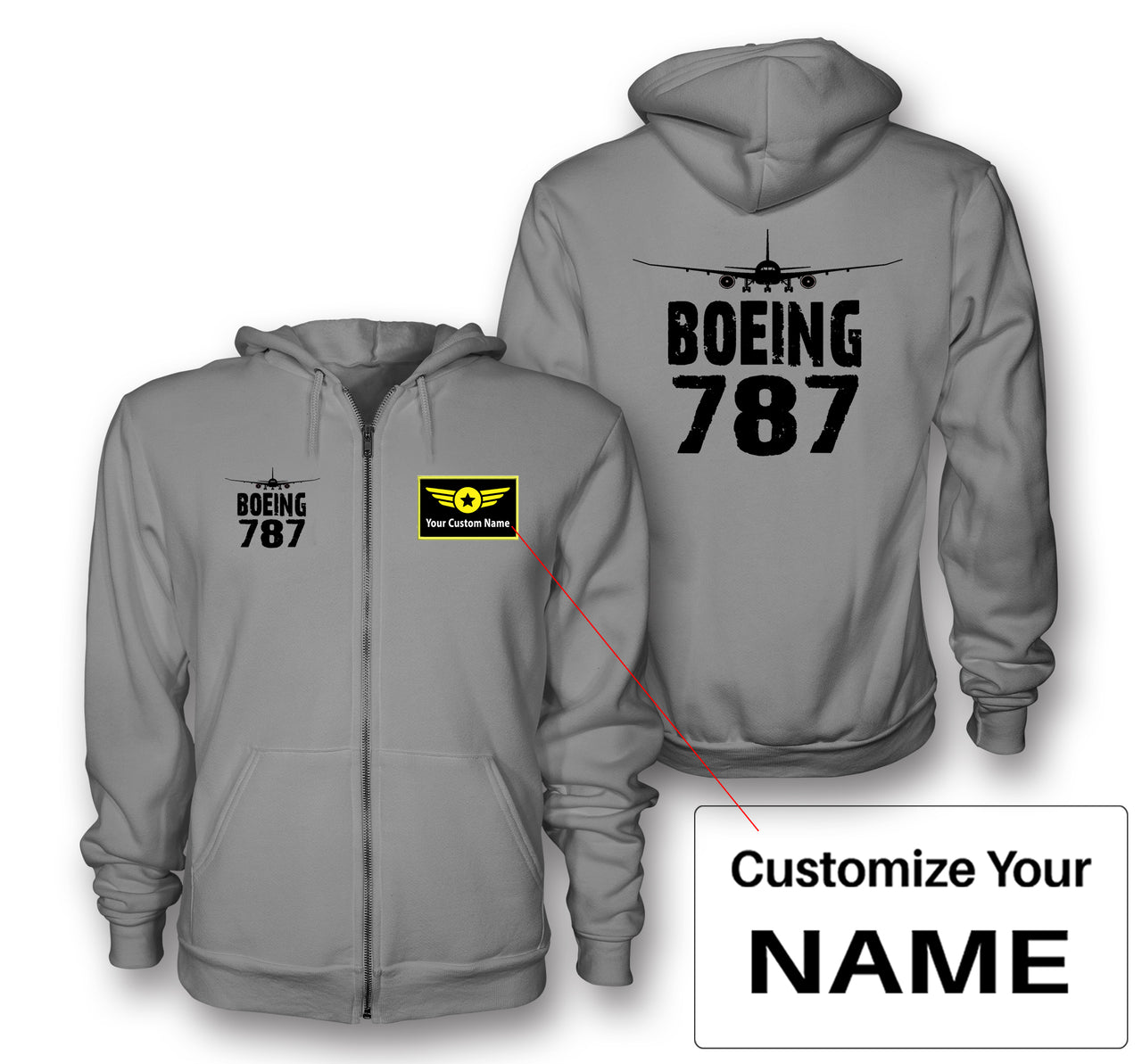 Boeing 787 & Plane Designed Zipped Hoodies