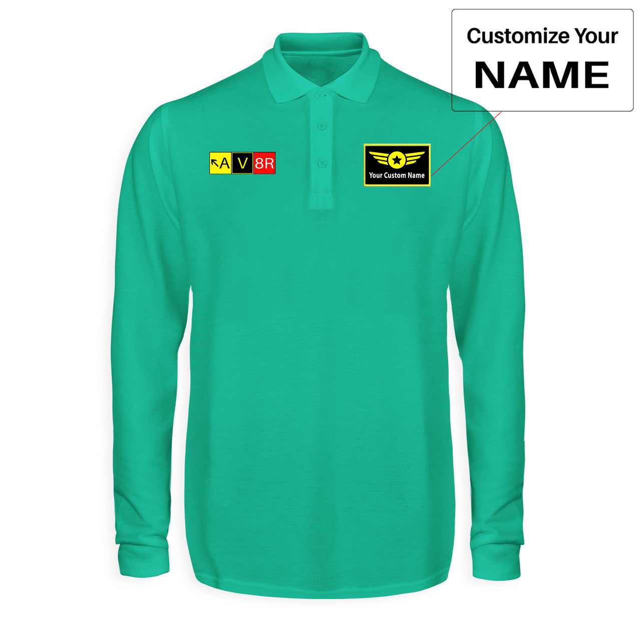 AV8R Designed Long Sleeve Polo T-Shirts
