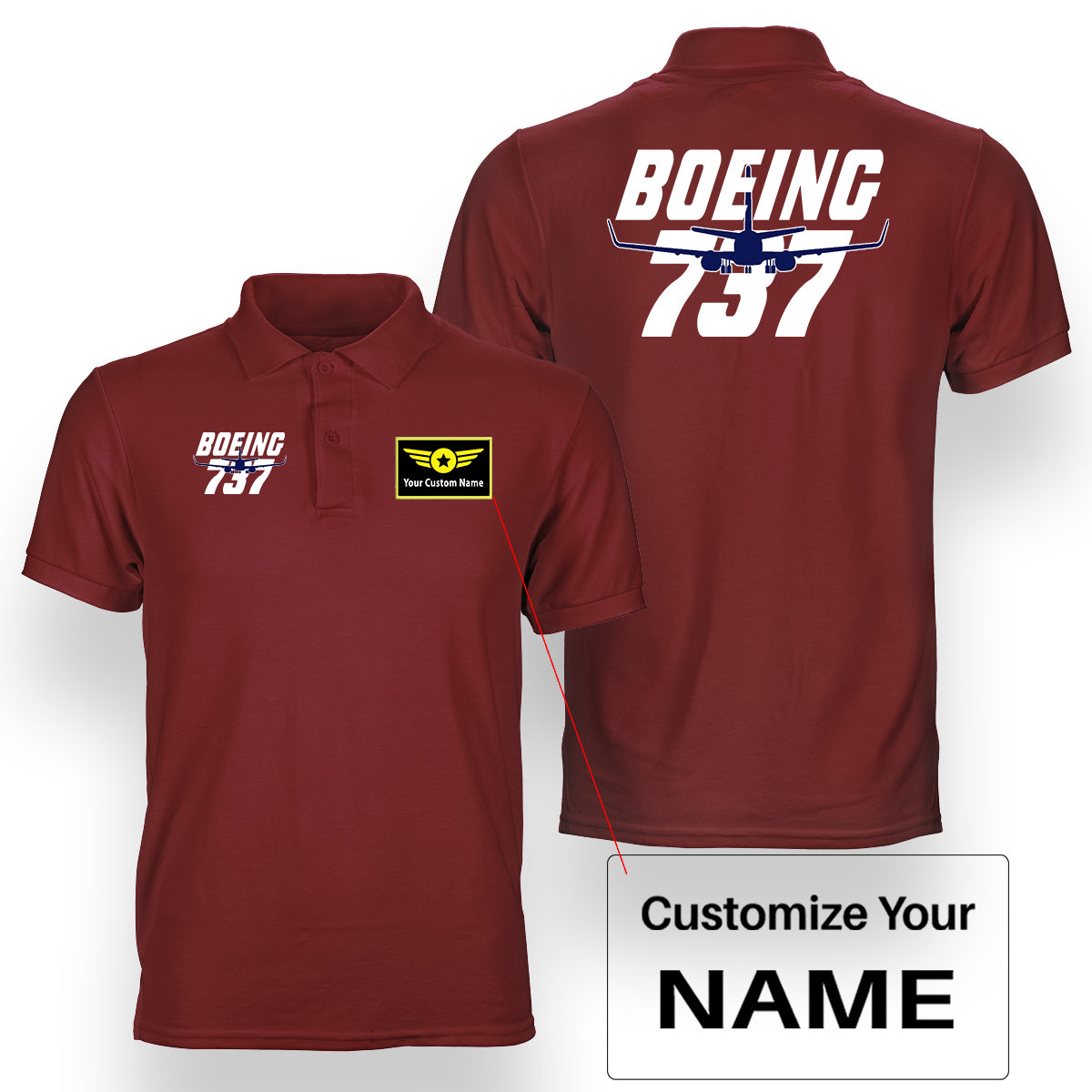 Amazing Boeing 737 Designed Double Side Polo T-Shirts