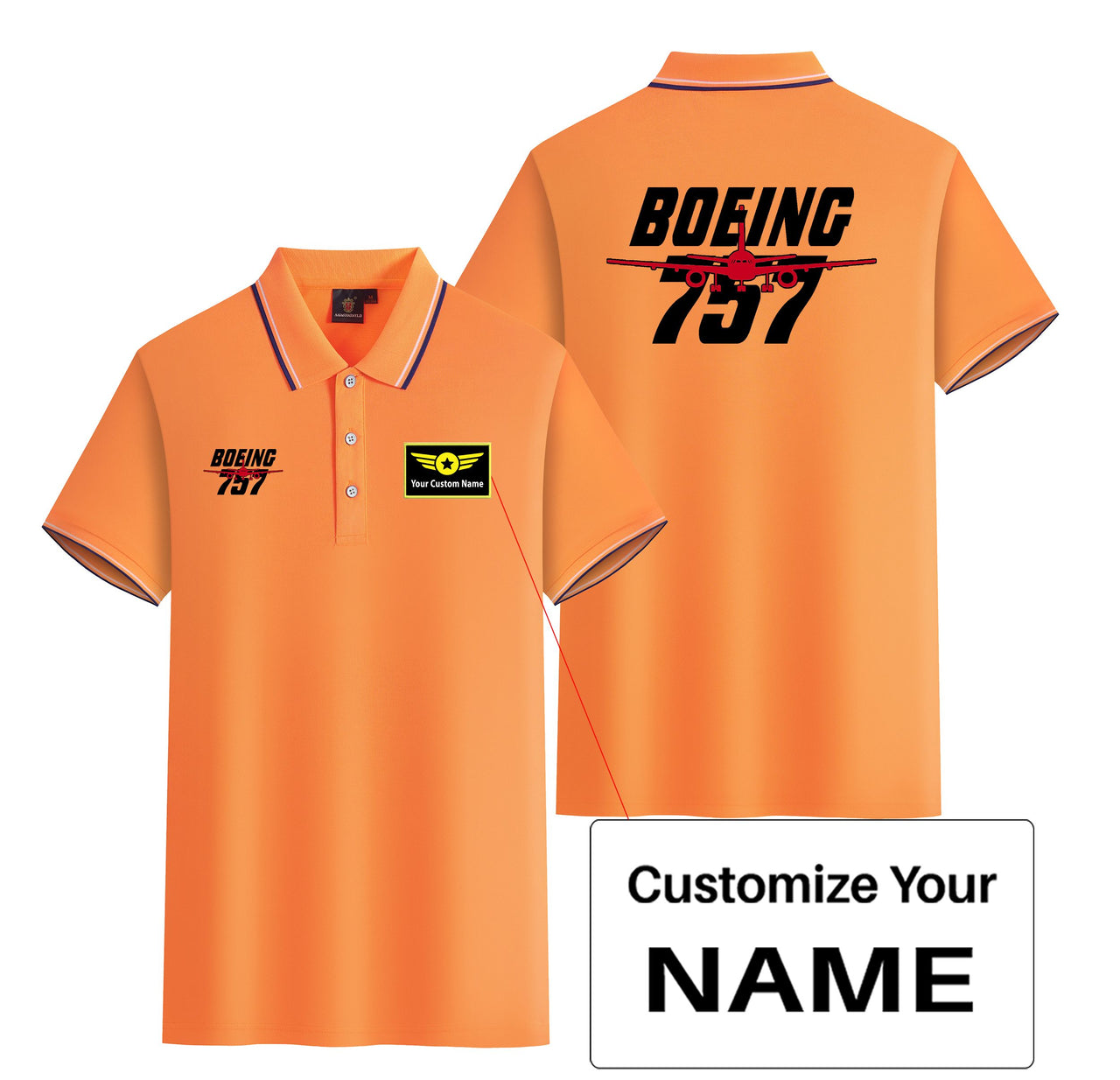Amazing Boeing 757 Designed Stylish Polo T-Shirts (Double-Side)