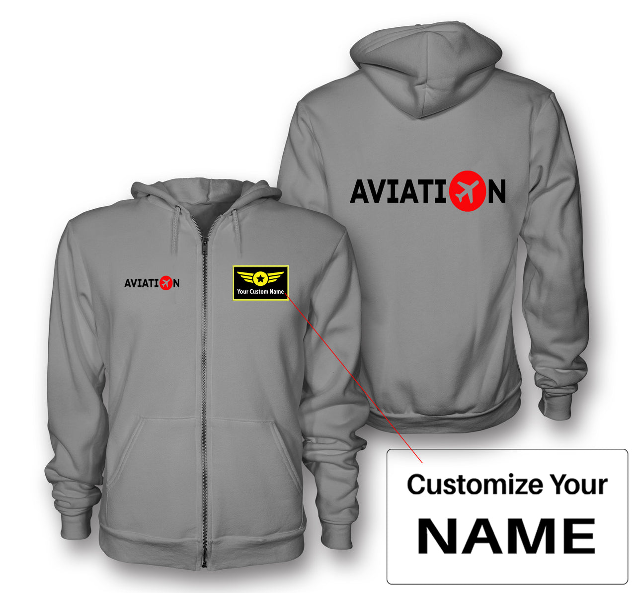Aviation Designed Zipped Hoodies