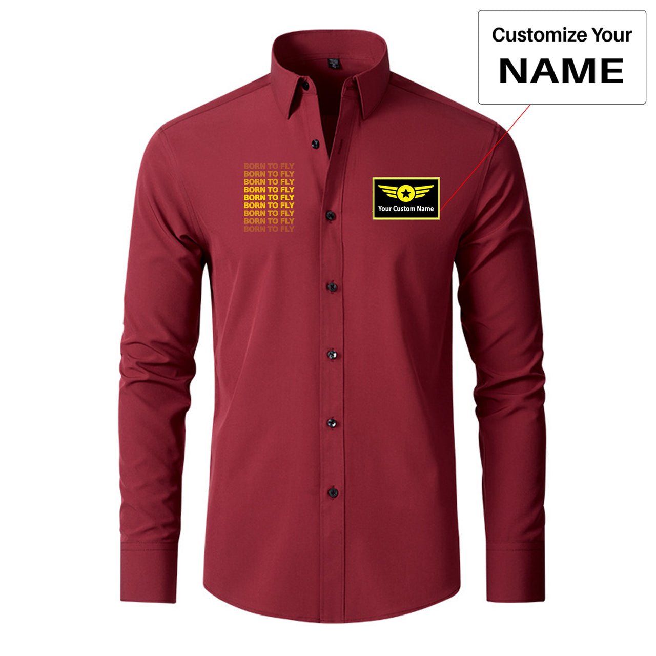 Born To Fly Opacity Designed Long Sleeve Shirts