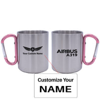 Thumbnail for Airbus A319 & Text Designed Stainless Steel Outdoors Mugs