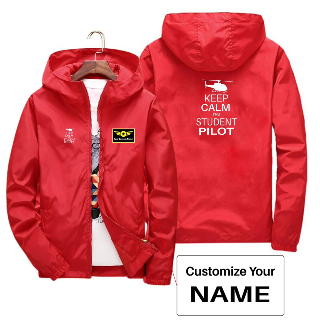 Student Pilot (Helicopter) Designed Thin Windbreaker Jackets