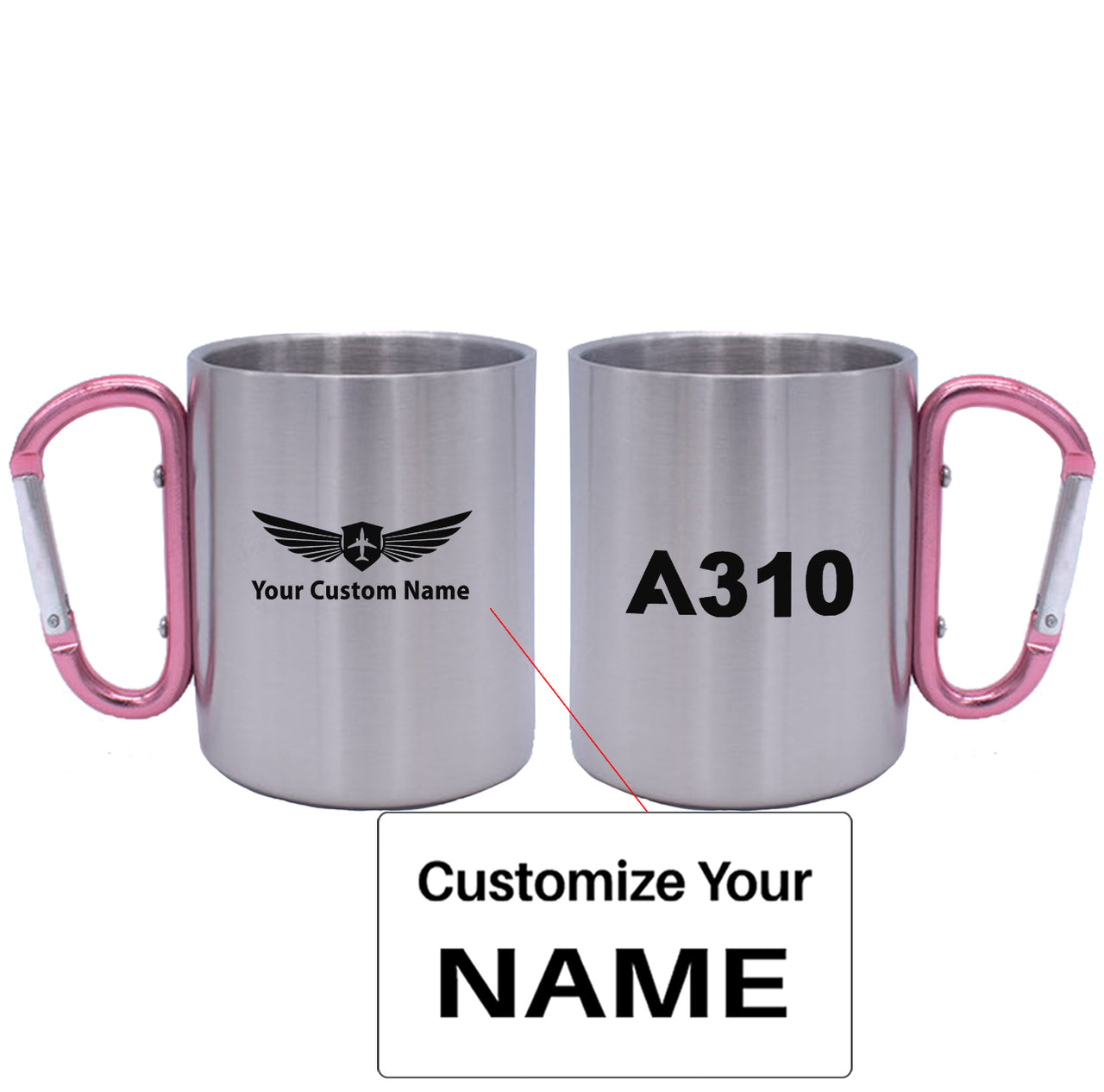 A310 Flat Text Designed Stainless Steel Outdoors Mugs