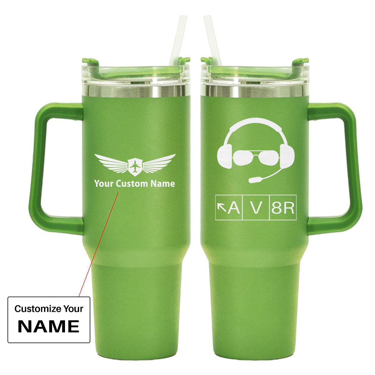 AV8R 2 Designed 40oz Stainless Steel Car Mug With Holder