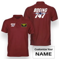Thumbnail for Amazing Boeing 747 Designed Double Side Polo T-Shirts