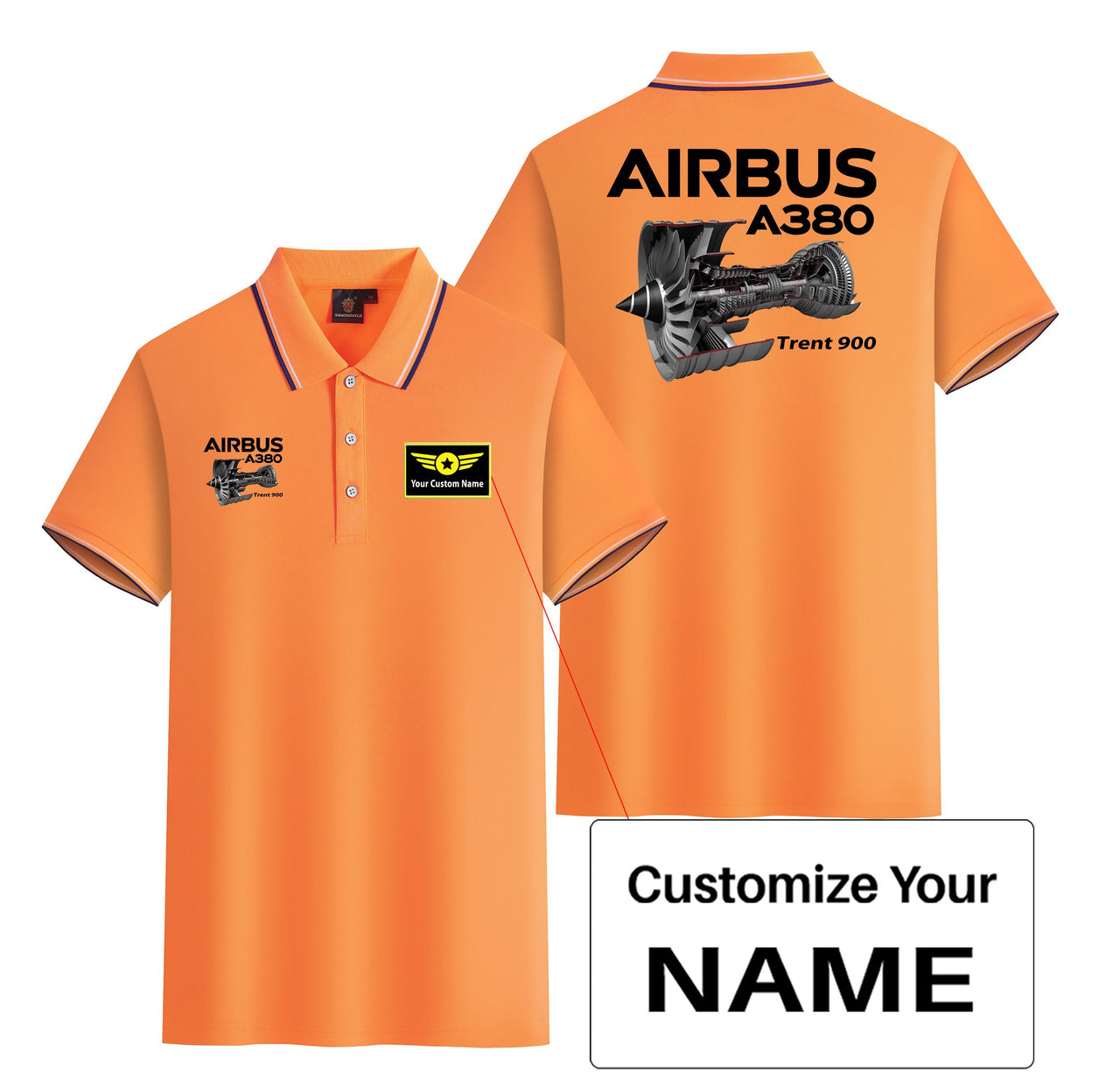 Airbus A380 & Trent 900 Engine Designed Stylish Polo T-Shirts (Double-Side)
