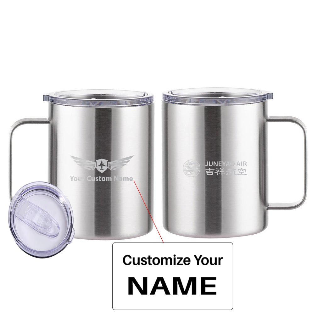 Juneyao Airlines Designed Stainless Steel Laser Engraved Mugs