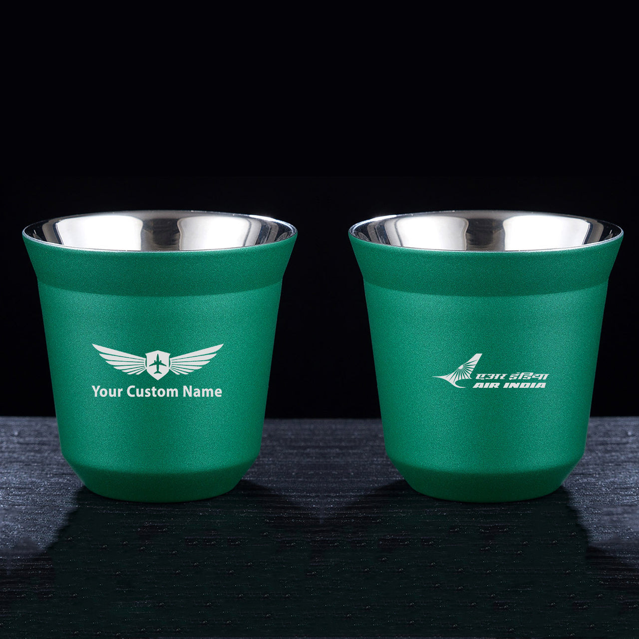 Air India Airlines Designed Double Wall Stainless Steel Coffee Mugs