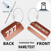 Thumbnail for 737 Flat Text Designed Fashion Metal Luggage Tags