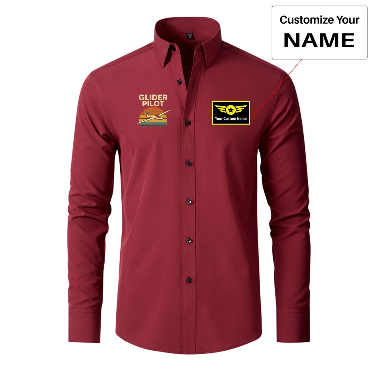 Retro Glider Designed Long Sleeve Shirts