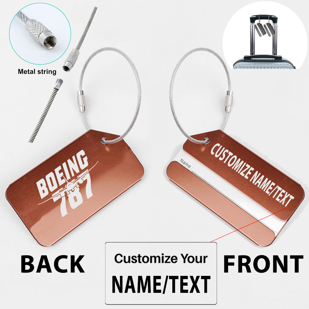 Amazing Boeing 787 Designed Fashion Metal Luggage Tags