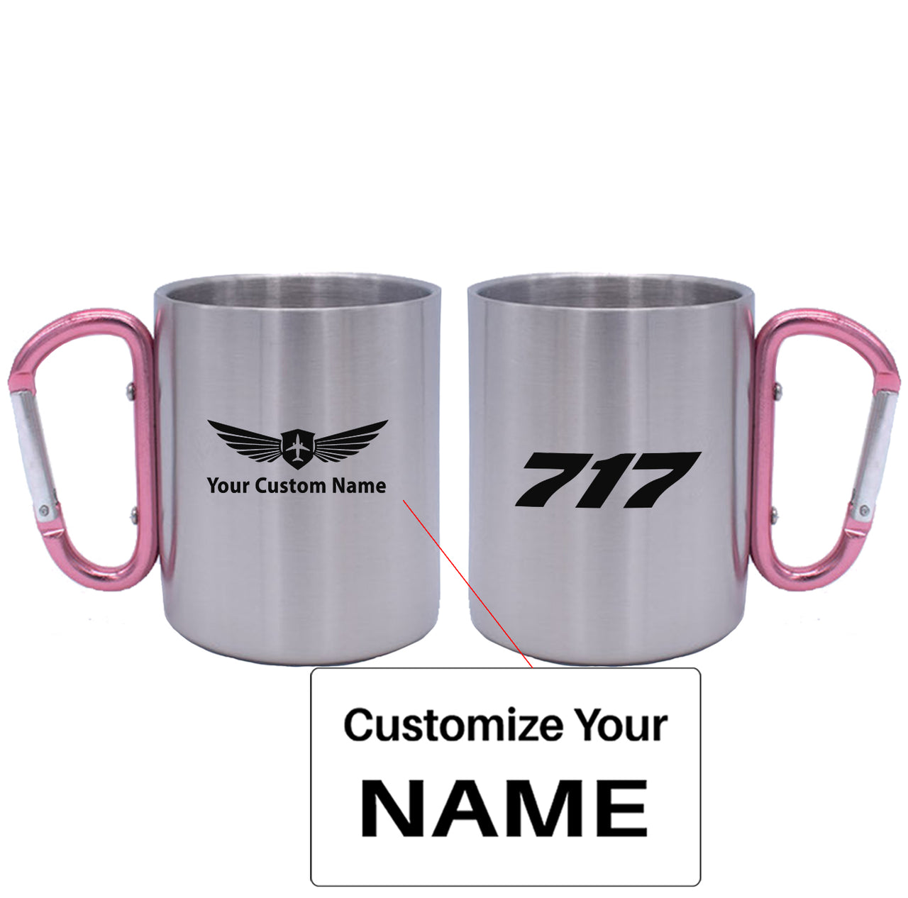 717 Flat Text Designed Stainless Steel Outdoors Mugs