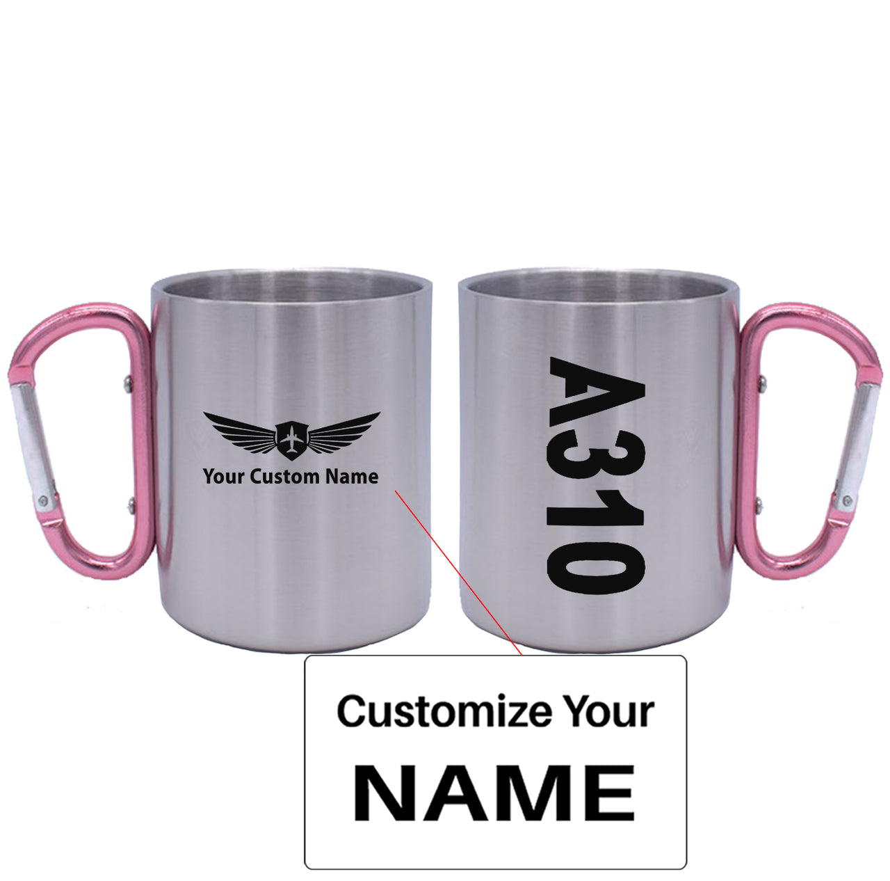 A310 Text Designed Stainless Steel Outdoors Mugs