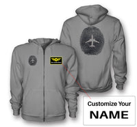 Thumbnail for Aviation Finger Print Designed Zipped Hoodies
