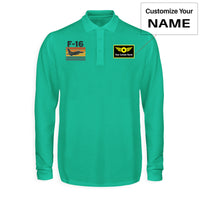 Thumbnail for Retro Fighter Jet F16 Designed Long Sleeve Polo T-Shirts