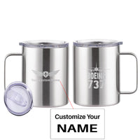 Thumbnail for Boeing 737 & Plane Designed Stainless Steel Laser Engraved Mugs