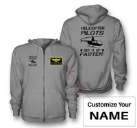 Thumbnail for Helicopter Pilots Get It Up Faster Designed Zipped Hoodies