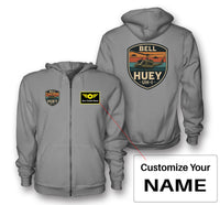 Thumbnail for Retro BELL HUEY UH-1 Designed Zipped Hoodies