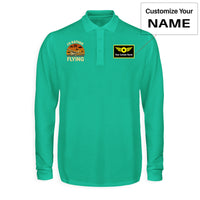 Thumbnail for Retro I'D Rather Be Flying Designed Long Sleeve Polo T-Shirts